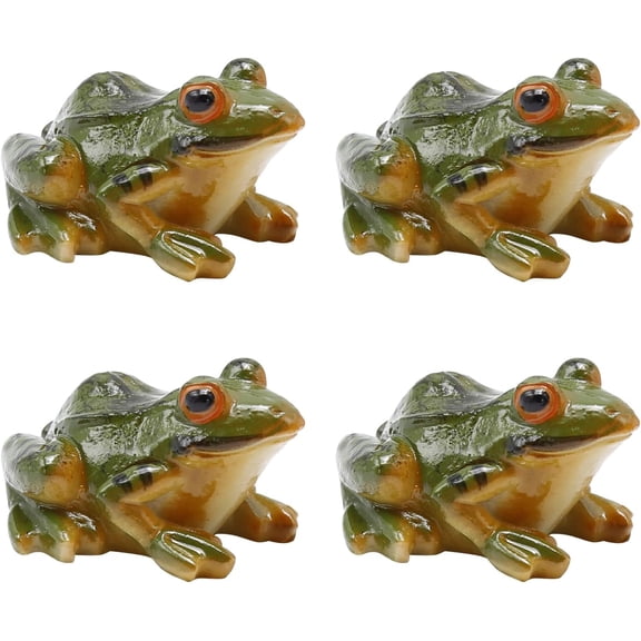 Garden Frog Figurine, Miniature Frog Figurines, Small Resin Realistic Frogs Statue for Fairy Garden Fish Tank Terrarium Decor