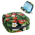 thumbnail image 1 of Garden Fruits Strawberries with Flowers Sanitary Napkin Storage Bag, Zipper Menstrual Cup Pouch Feminine Menstruation First Period Pads Holder for Girls Women Ladies, 1 of 6