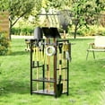 thumbnail image 1 of Garden Garage Tool Organizer - Heavy Duty Steel Storage Rack with 4 Hooks for 48 Long Handled Tools, 1 of 6