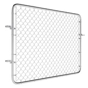 Garden Gate Chain Link Fence Gate, 47.2 x 70.9 in Galvanized Steel Yard Gate, Silver Outdoor Security Gate for Driveway Pathway