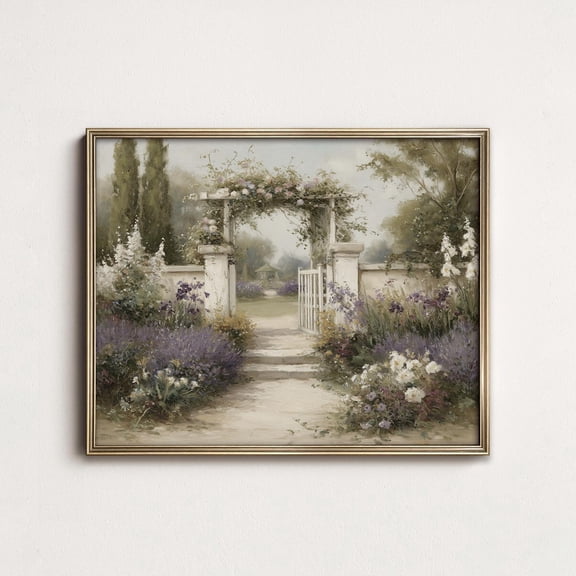 Garden Gate French Floral Arch Decor Wall Art Unframed Paper Print
