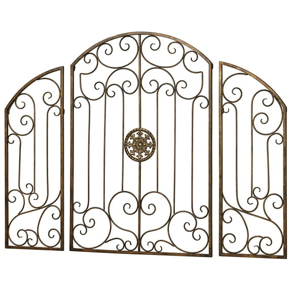 Garden Gates Wall Decor Golden Bronze Set of Three 3