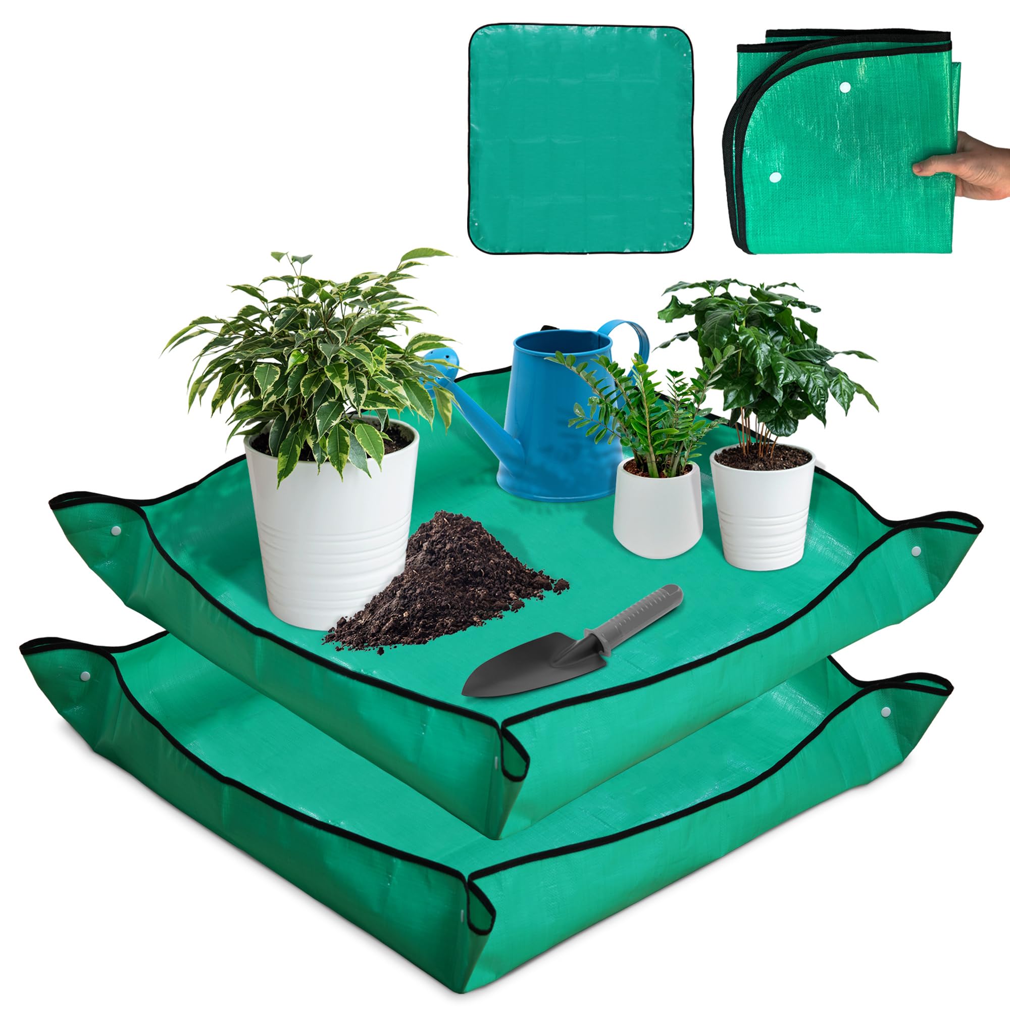Garden Genius Large Repotting Mats 39'' x 39'' 2 Pack, Reusable, Easy