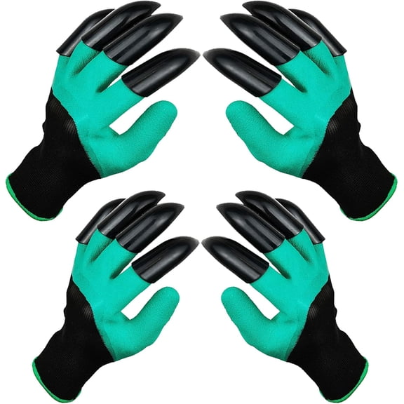 Garden Gloves with Claws,Claw Gardening Gloves for Digging,Planting, Weeding, Seeding-Waterproof for Men and Women 2 Green