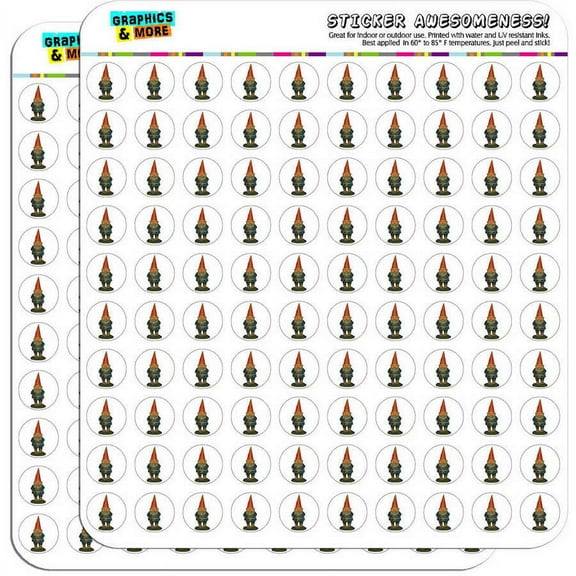 Garden Gnome 200 1/2" (0.5") Planner Calendar Scrapbooking Crafting Stickers