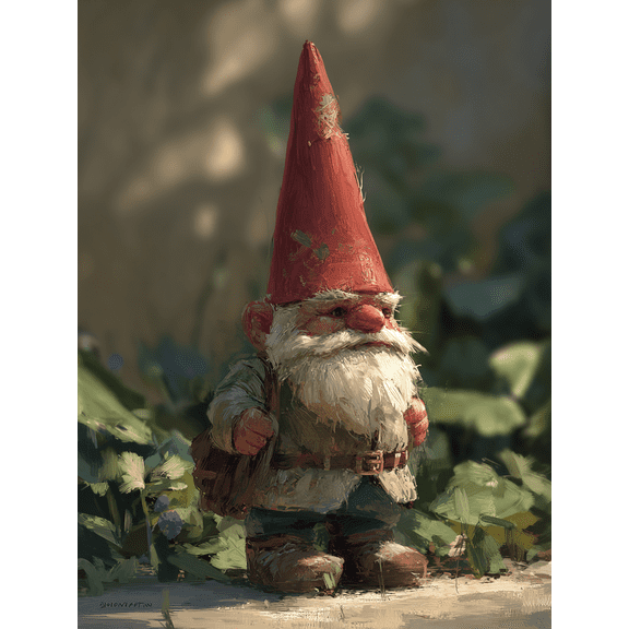 Garden Gnome Canvas Art for Living Room Bedroom Kitchen Office Study Patio Decor