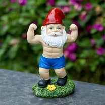 Garden Gnome Statue Dumbbell Weightlifting Resin Figurine Hand Painted Outdoor & Indoor Home Decor for Home Lawn, Porch & Yard Fitness Lovers