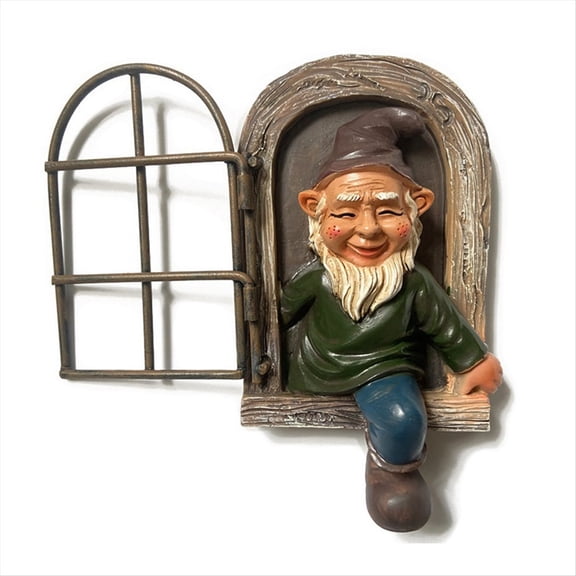 Garden Gnome Statue, Out the Door Tree Hugger, Funny Garden Tree Decoration, Patio Yard Lawn Porch Decor-Style 1