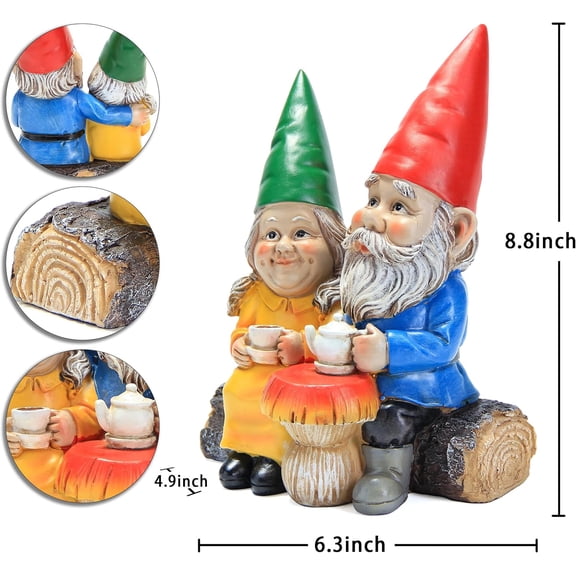 Garden Gnome Statue for Outdoor Decoration,Couple in Love Gnome Figurine for Patio Yard Lawn Outside Porch Decor,Garden Sculptures & Statues,Coffee Knome Romantic Forever Love$$Garden & Patio
