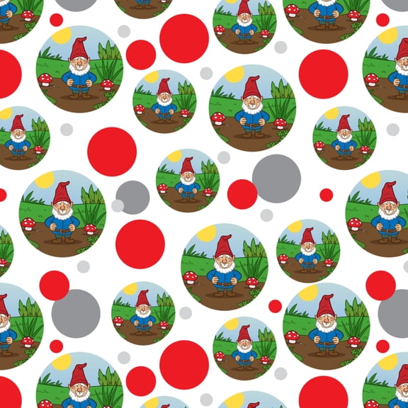 Garden Gnome with Toadstools Premium Gift Wrap Wrapping Paper Roll