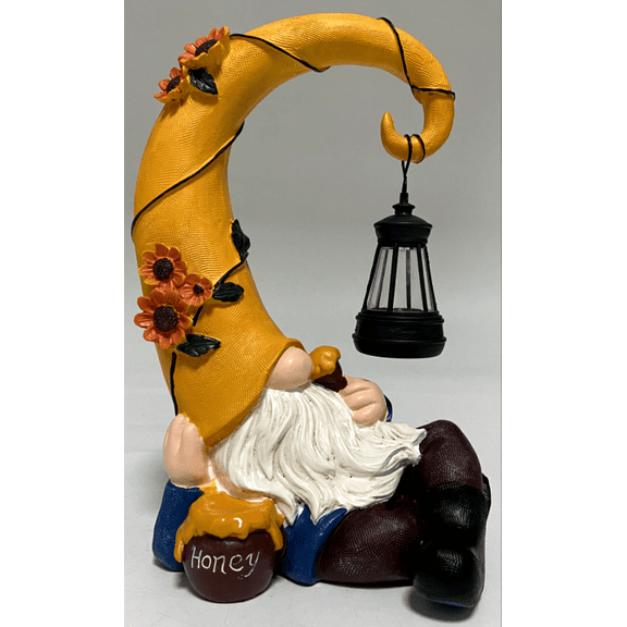 Garden Gnomes Outdoor, Spring Gnome Statue with Solar Lantern for Yard, Patio, Lawn Graden Decor, Funny Gnome Gifts for Mom Grandma Women