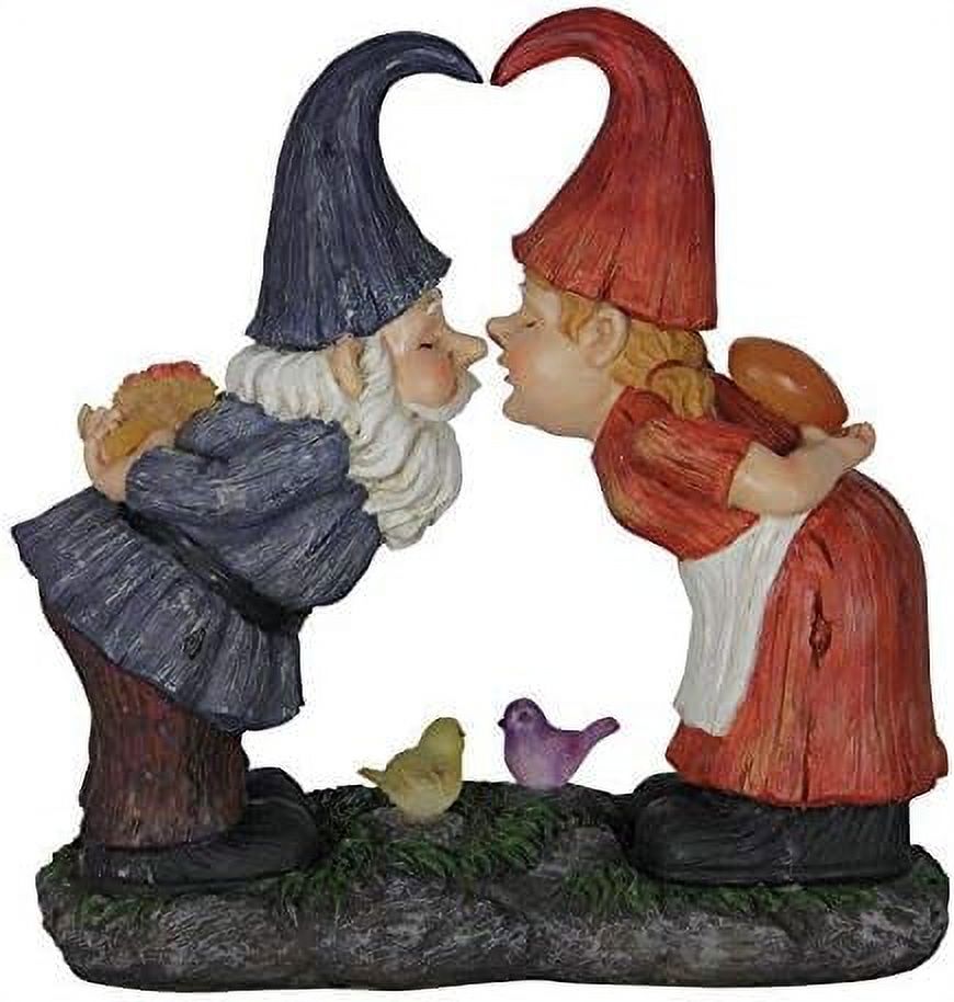 Garden Gnomes, Solar Kissing Garden Gnome Statue, Lights, Outdoor