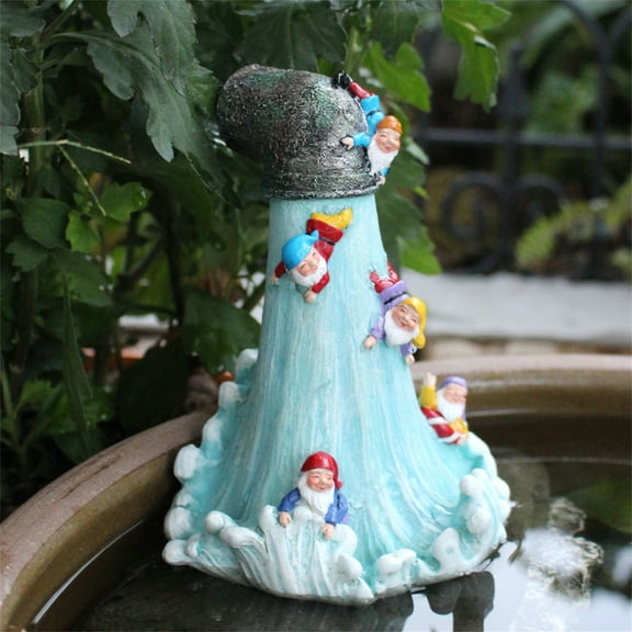 Garden Gnomes Statue,Resin Fake Floating Waterfall Figurines Statue, Full Color Funny Gnome Bookend, Pond Poolside Gnome Statue Miniature,Outdoor Dwarfs Statue,Great Gifts for Mom Women Birthdays