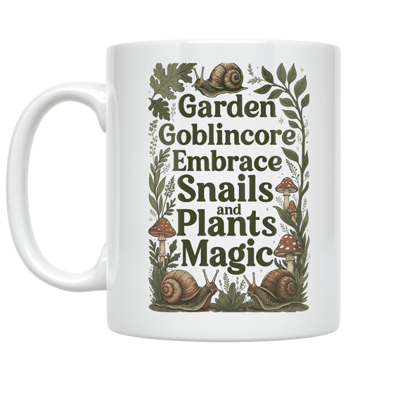 Garden Goblincore Embrace Snails and Plants Magic - Nature Lover - 11 oz Ceramic Coffee Mug