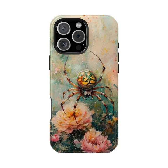 Garden Green Orb Weaver Spider Case for iPhone 11-17 Pro Max