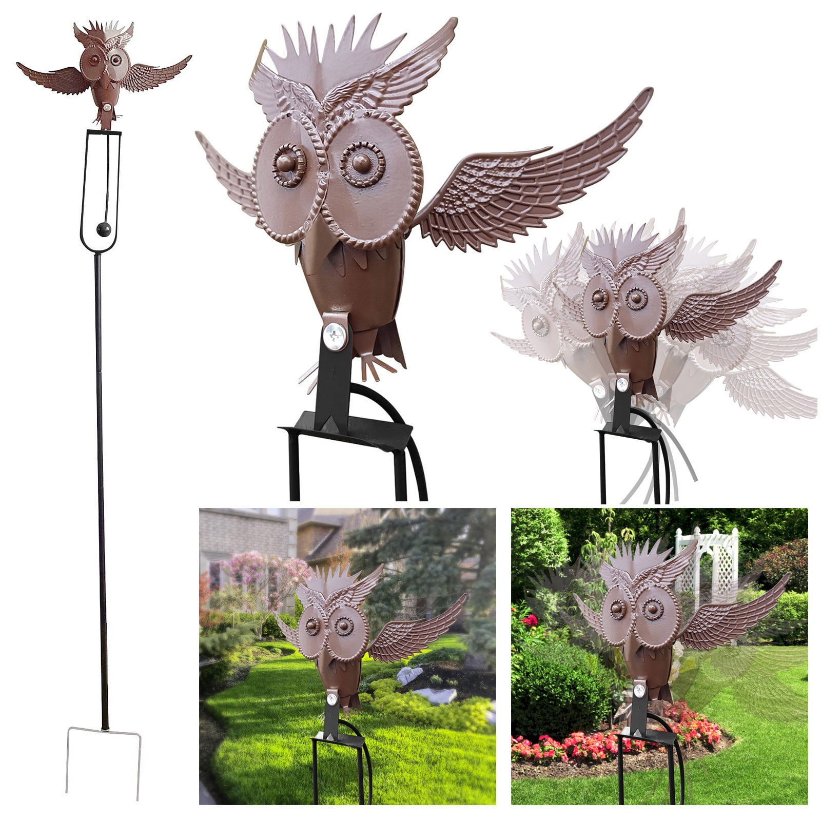 Garden Growing System Metal Garden Animal Statues Swing Wind In The