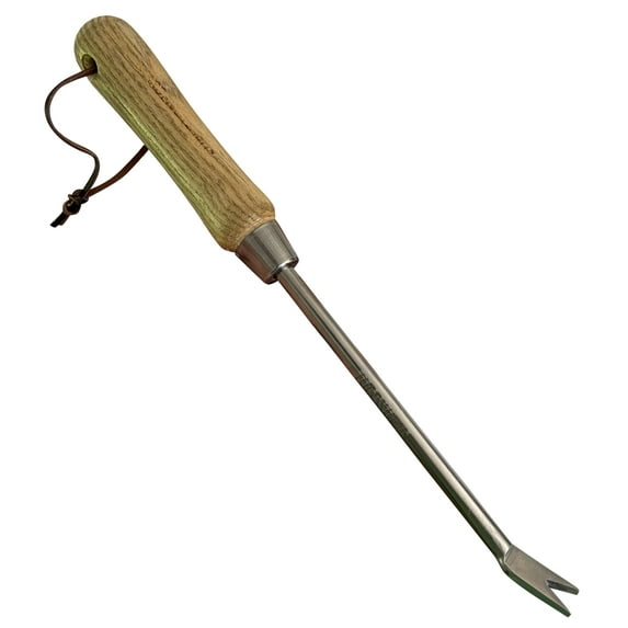 Garden Guru Eco Dandelion Weeder Tool w/ Ergonomic Wood Handle - 100% Recycled Stainless Steel - Rust Resistant - FSC Certified Wood - Weed Puller for Planting Weeding Flower & Vegetable Care