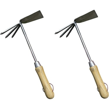 Garden Guru Eco Hand Cultivator Hoe Tiller Tool - 100% Recycled Stainless Steel - Rust Resistant - FSC Certified Wood Ergonomic Handle -Great for Gardening Cultivating Loosening Weeding (2 Pack)