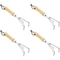thumbnail image 1 of Garden Guru Eco Hand Cultivator Rake Tiller Tool- 100% Recycled Stainless Steel - Rust Resistant - FSC Certified Wood Ergonomic Handle - Great for Gardening Cultivating Loosening Weeding (4 Pack), 1 of 8