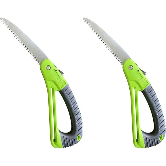 Garden Guru Folding Pruning Saw with Ergonomic Handle, Safety Lock and Rust-Resistant Steel Blade (2 Pack)
