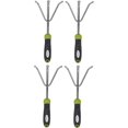 thumbnail image 1 of Garden Guru Hand Cultivator Rake Tiller Tool - Stainless Steel for Ultimate Strength - Rust Resistant - Ergonomic Handle - Great for Gardening Cultivating Loosening Weeding, 4 Pack, 1 of 6