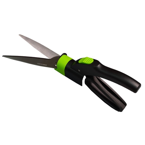 Garden Guru Hand Grass Clipper Scissors 360 Degree Rotatable Cutter Head - Ultra Sharp Stainless Steel Grass Shears - Comfort Grip Handles - Perfect for Edging Lawn, Trimming Shrubs & Flowers