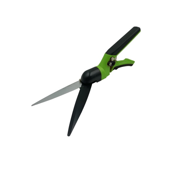 Garden Guru Hand Grass Clipper Scissors Rotating Cutter Head with Safety Lock Rust Proof High Carbon Steel Blades Soft Comfort Grip Handles Perfect for Lawn Edging, Shrubs, Flowers, Gardening