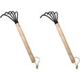 thumbnail image 1 of Garden Guru Hand Rake Cultivator Claw Soil Tiller, Rust Resistant, Military Grade Steel, 5 Tine Japanese Ninja Claw, Comfortable Wood Handle, 2 Pack, 1 of 8