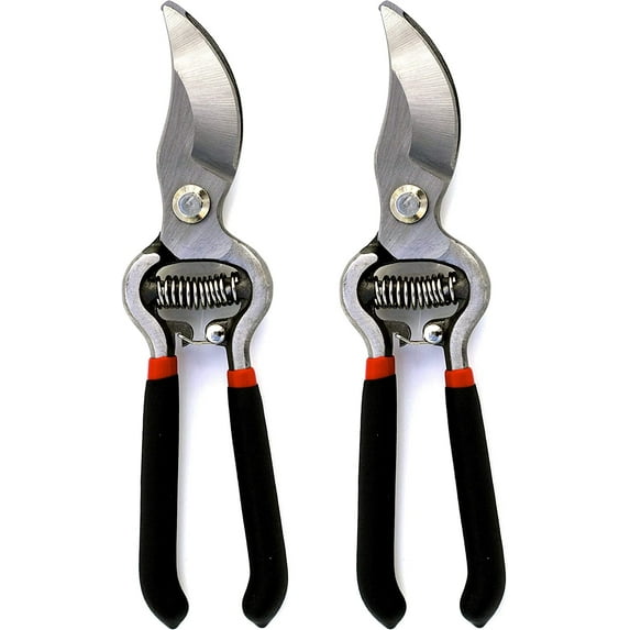 Garden Guru Heavy Duty Forged Steel Garden Clippers, Professional Bypass Hand Pruners, Pruning Shears 2 Pack