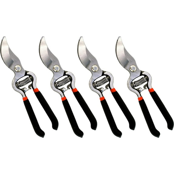 Garden Guru Heavy Duty Forged Steel Garden Clippers, Professional Bypass Hand Pruners, Pruning Shears 4 Pack