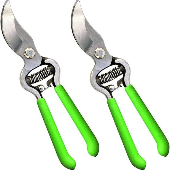 Garden Guru Indestructible All Steel Garden Clippers, Professional Bypass Hand Pruner, Comfort Grip Handle Pruning Shears (2 Pack)