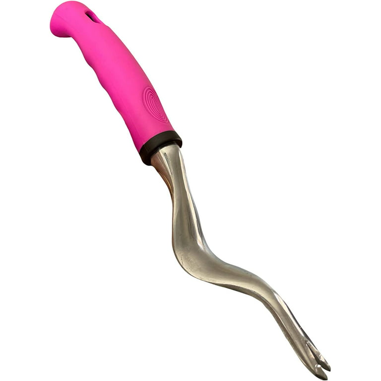 Garden Guru Pink Hand Weeder Tool with Ergonomic Handle, Rust