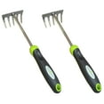 thumbnail image 1 of Garden Guru Stainless Steel Hand Rake Cultivator Tiller Tool - Stainless Steel for Ultimate Strength - Rust Resistant - Ergonomic Handle - Gardening Cultivating Loosening Weeding Mulching (2 Pack), 1 of 6