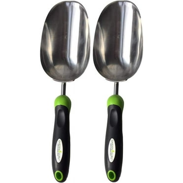Garden Guru Super Strong Garden Scoop Trowel Shovel Transplanter, Stainless Steel, Rust Resistant, Ergonomic Grip Hand Shovel, 2 Pack