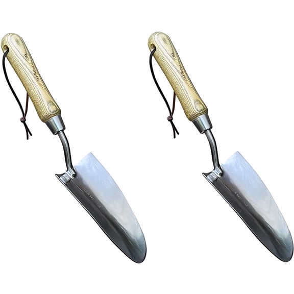 Garden Guru Super Strong Garden Trowel Hand Shovel, Stainless Steel, Rust Resistant, Ergonomic FSC Wood Handle, Perfect Garden Shovel Tool (2 Pack)