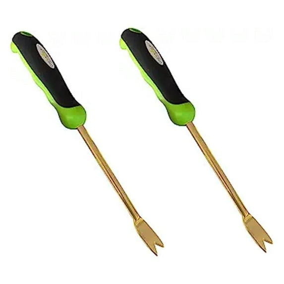 Garden Guru Titanium Dandelion Weeder Tool - Rust Resistant - Ergonomic Handle - Weed Puller for Planting, Weeding, Flower and Vegetable Care in Lawn Garden Yard (2 Pack)