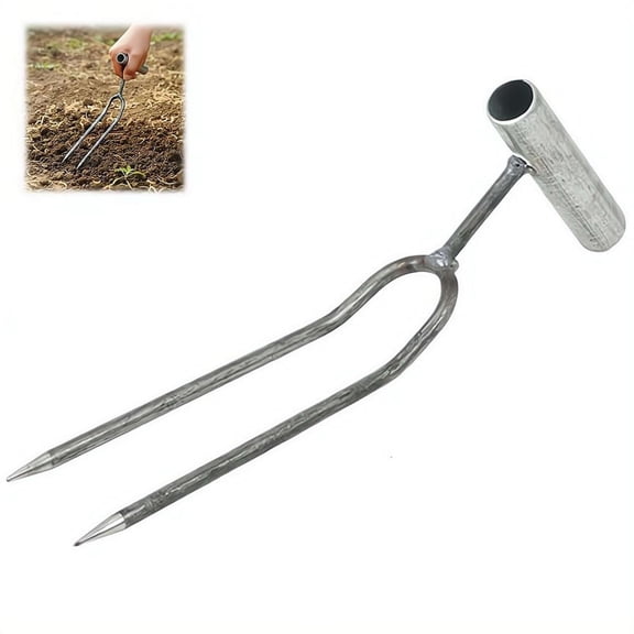 Garden Hand Fork Gardening Tool Sturdy Prong Head Digging Handheld Soil Loosening Fork for Vegetable Planting Yard