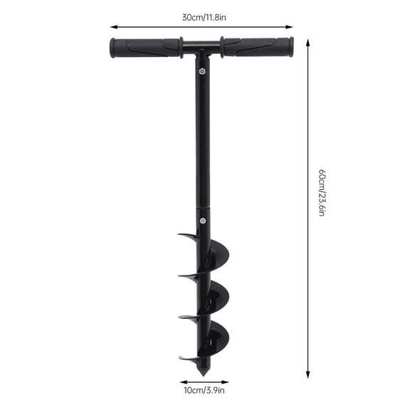 Garden Hand Post Hole Digger, 24'' X 4", T-Shaped Manual Earth Auger Drill for Trees Planting