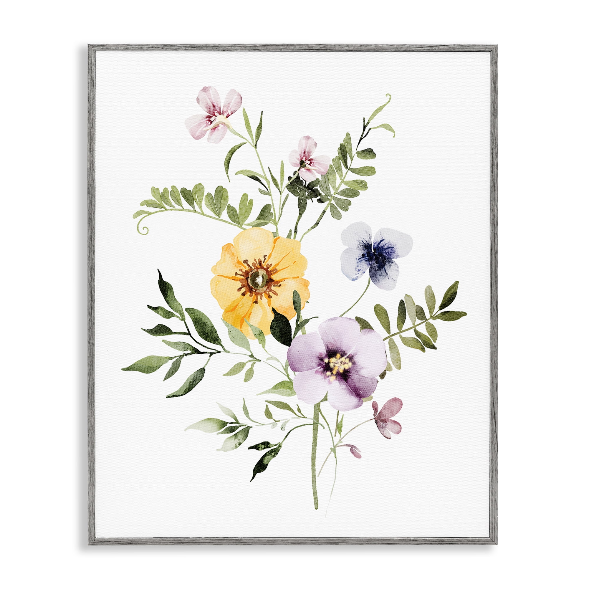 Garden Herbs Blooming Gray Framed Giclee Art, design by Lettered and Lined