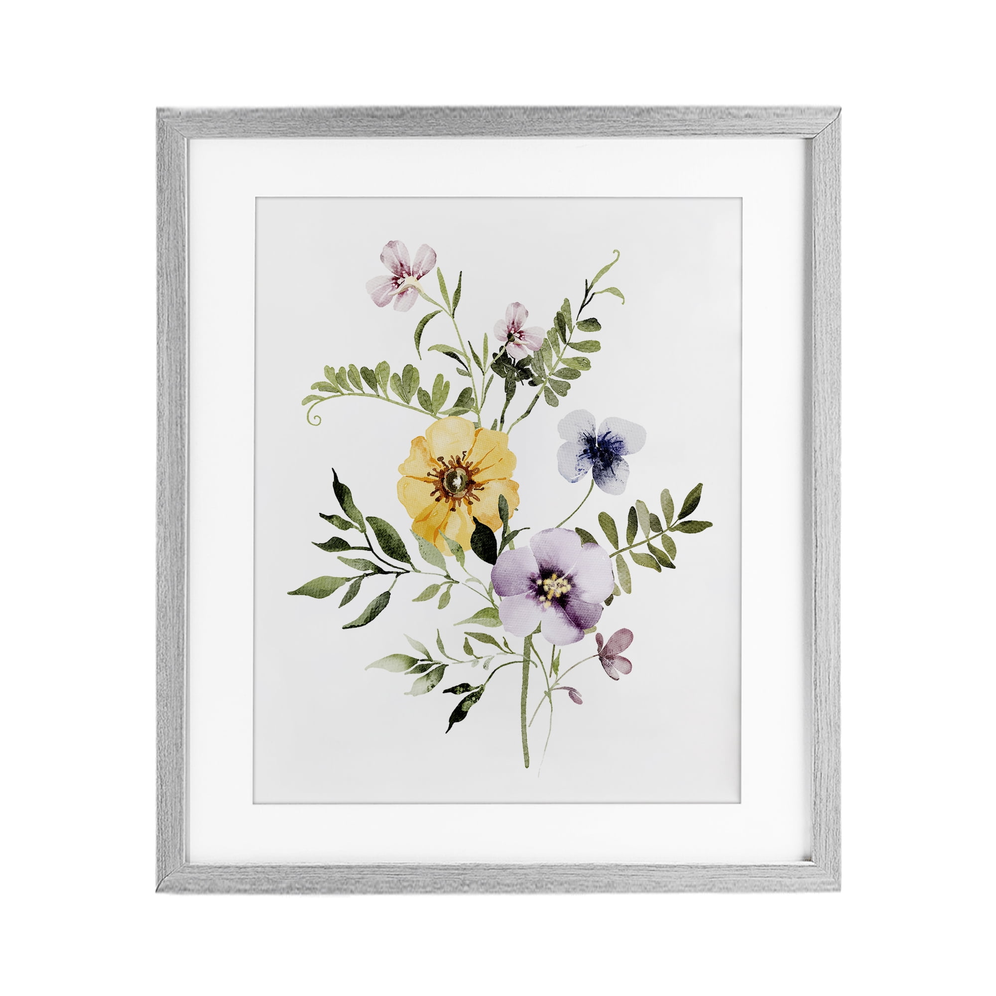 Garden Herbs Blooming Gray Framed Print Under Glass, design by Lettered and Lined