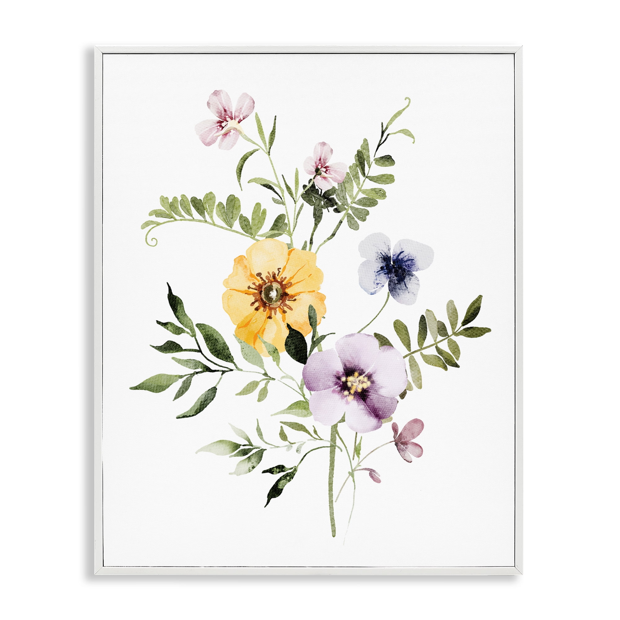Garden Herbs Blooming White Framed Giclee Art, design by Lettered and Lined
