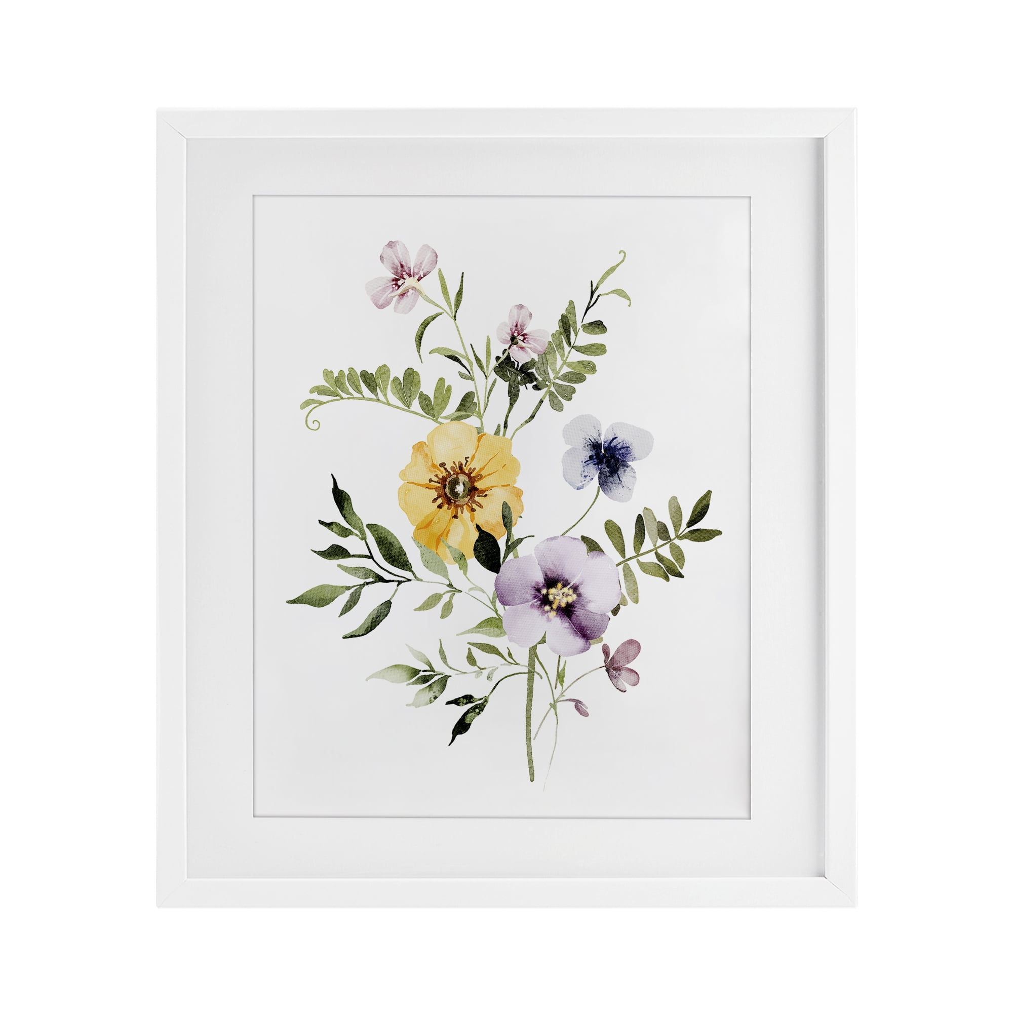 Garden Herbs Blooming White Framed Print Under Glass, design by Lettered and Lined