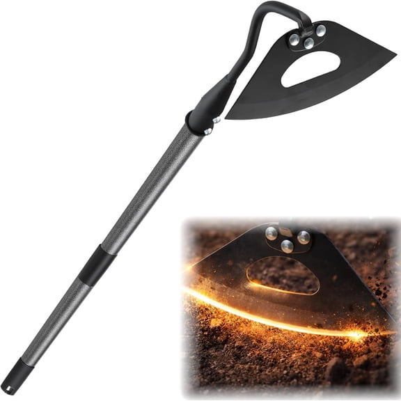 Garden Hoe Weeding Tool - Sharp Hollow Blade,58" Adjustable Long Handle, Heavy Duty Weed Hoes for Gardening,Push Pull Dutch Scraper for Garden Bed, Yard,Lawn Weeder Removal