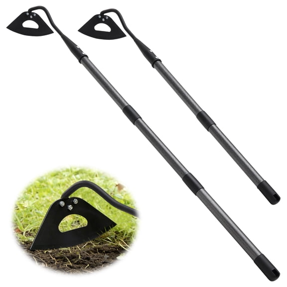 FENHRTVM Garden Hoe 55Inch Adjustable Length,Sturdy Metal Hollow Hoe for Digging, Weeding, Cutting and Loosing Soil, Black