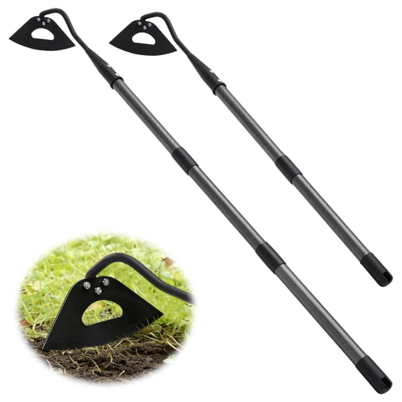 FENHRTVM Garden Hoe 55Inch Adjustable Length,Sturdy Metal Hollow Hoe for Digging, Weeding, Cutting and Loosing Soil, Black