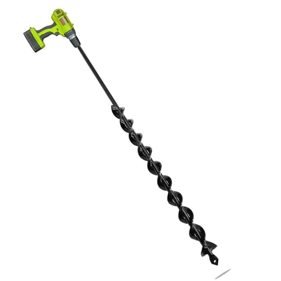 Garden Hole Digger Auger for Planting Bulbs Seedlings,Bulb Auger,Heavy Duty Extended Spiral Drill Bit,Powerful Auger,Long Handle Bulb Planter Tools 1.2"x24",Black
