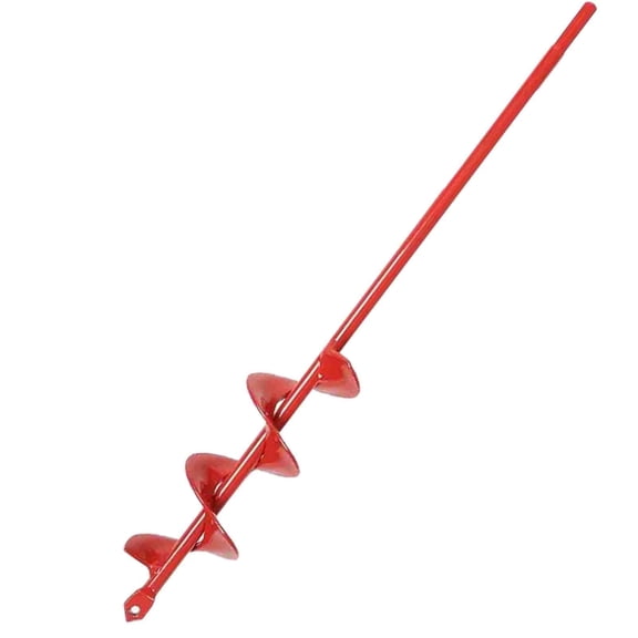 Garden Hole Digger Auger for Planting Bulbs Seedlings,Bulb Auger,Heavy Duty Extended Spiral Drill Bit,Powerful Auger,Long Handle Bulb Planter Tools 1.6"X15",Red