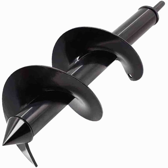 Garden Hole Digger Auger for Planting Bulbs Seedlings,Bulb Auger,Heavy Duty Extended Spiral Drill Bit,Powerful Auger,Long Handle Bulb Planter Tools 4"x12",Black