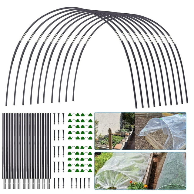 Garden Hoops Bracket Kit, 6 Sets Plant Support Frames for Plant Netting