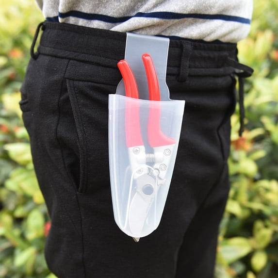 Garden Horticultural Scissors Waist Box | Portable Transparent Tool Holster for Pruning Shears & Fruit Picker | Durable Plastic Storage Pouch | Lightweight Hanging Organizer | 18.5x6x2cm